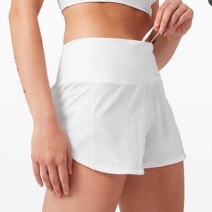 Lululemon Speed Up Shorts. White 4” (tall). Sz 8